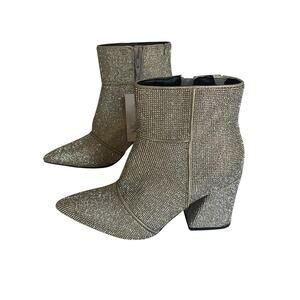 A New Day Women’s Size 8 Silver Rhinestone Pointed Toe Ankle Boots  NWT